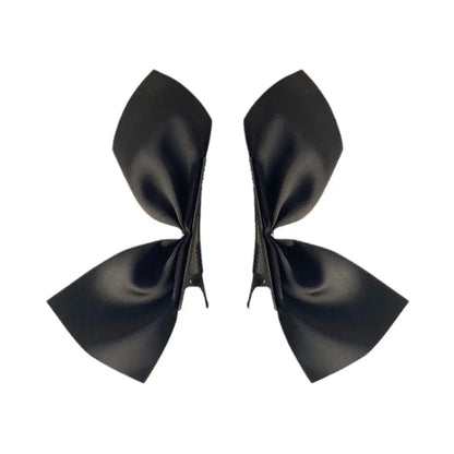 1 Pair Black Silk Bow Hairpin French Girl Hairpin Bangs Korean Ji Soo