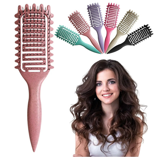 Curly Hair Brush Hollow out Curl Define Styling Brush Beard Comb