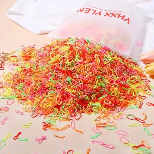 1000Pcs Colorful Small Disposable Hair Bands Scrunchie Girls Elastic