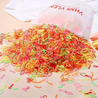 1000Pcs Colorful Small Disposable Hair Bands Scrunchie Girls Elastic