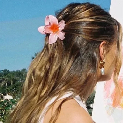 2/4PCS Fashion Women Flower Hair Clips Vacation Bohemia Egg Flower