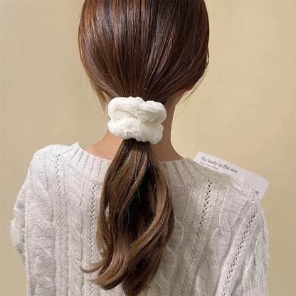 7 Pcs/Set Women Hair Scrunchies Set Plush Solid Hair Band for Girls