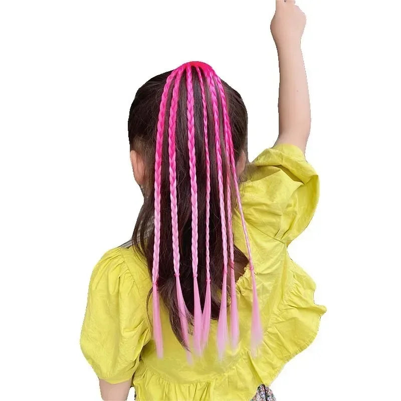 1PCS New Girls Colorful Wigs Ponytail Kids Hair Accessories Head Band