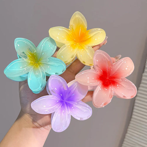 2/4PCS Fashion Women Flower Hair Clips Vacation Bohemia Egg Flower