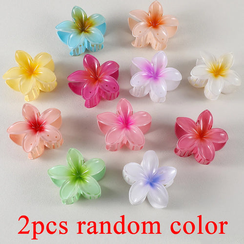 2/4PCS Fashion Women Flower Hair Clips Vacation Bohemia Egg Flower