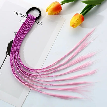 1PCS New Girls Colorful Wigs Ponytail Kids Hair Accessories Head Band