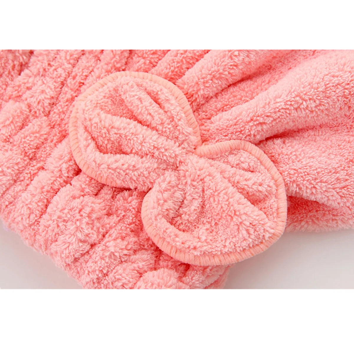 1Pc Microfiber Hair Drying Towels Head Wrap with Bow-Knot Shower Cap